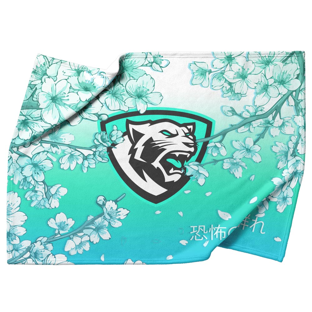 White Leopard Sakura - Fleece Blanket - Image 4