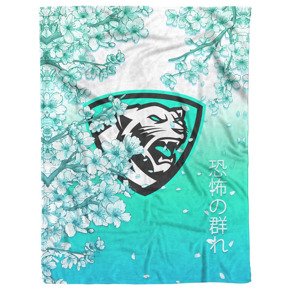 White Leopard Sakura - Fleece Blanket