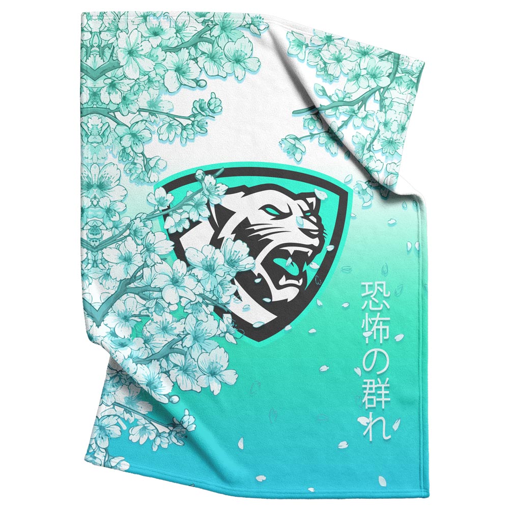 White Leopard Sakura - Fleece Blanket - Image 3