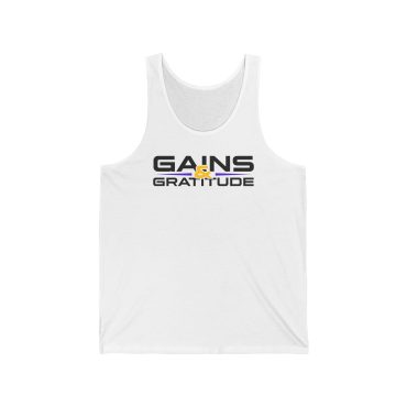 Alternative view of Gains & Gratitude - Unisex Tank
